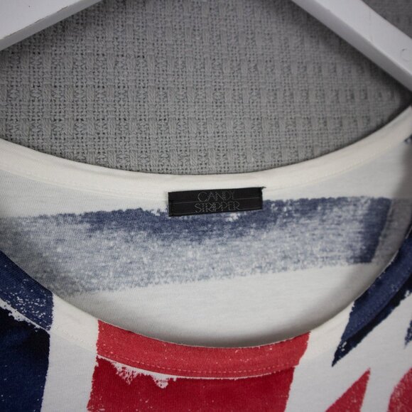 Candy Stripper Union Jack Striped Tee Womens Medium - Picture 4 of 8